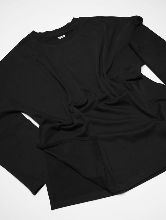 LONG SLEEVE OVERSIZED T-SHIRT Black