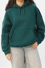 Unisex BOXY Fit Hoodie - Time -Forest Green