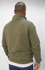 Quarter Zip Hoodie Unisex Oversized fit-Olive