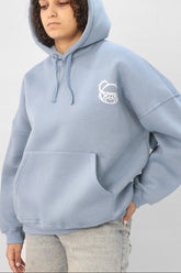 Unisex BOXY Fit Bear Hoodie - Blue