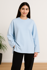 LONG SLEEVE OVERSIZED T-SHIRT Baby blue