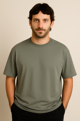 Basic Over size T-shirt Khaki
