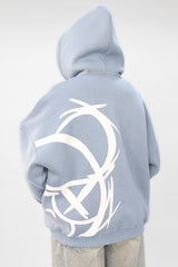 Unisex BOXY Fit Bear Hoodie - Blue