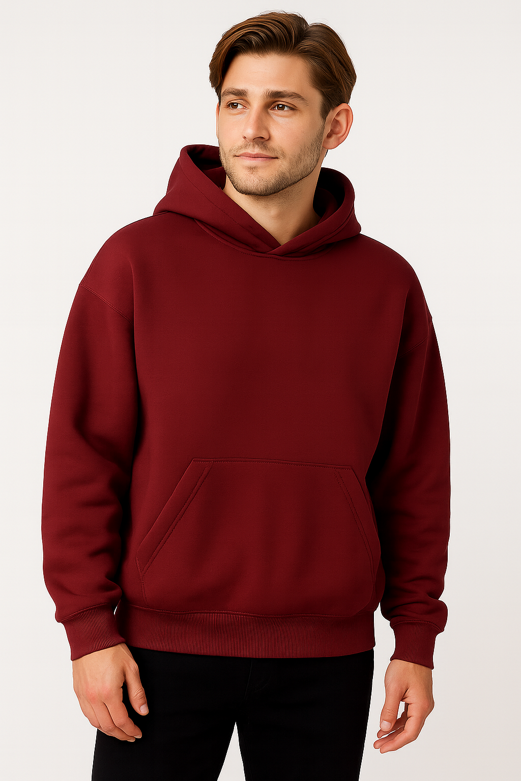 Hoodie Unisex Oversized fit-Dark Red