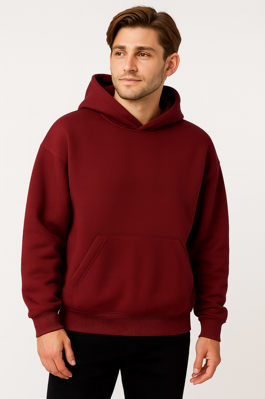 Hoodie Unisex Oversized fit-Dark Red