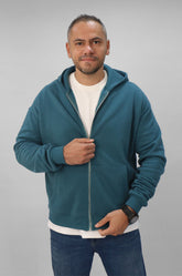 Zipper hoodie Unisex Oversized fit-Teal