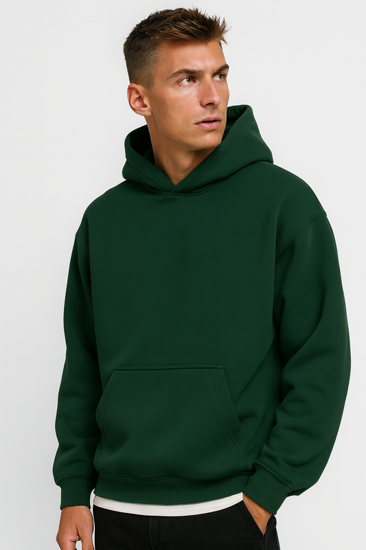 Hoodie Unisex Oversized fit-Forest Green