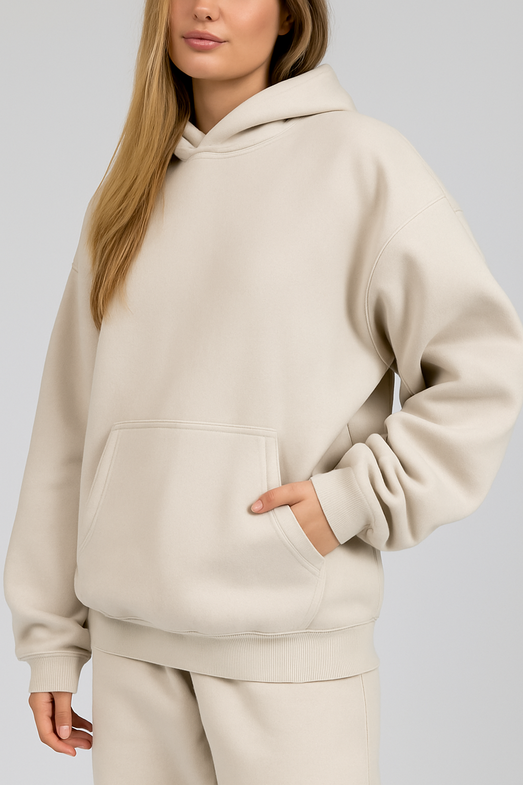 Hoodie Unisex Oversized fit-Beige
