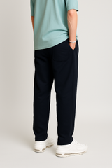 Diagonal Straight Leg Pant Black