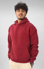Unisex Oversized Hoodie -Dark Red