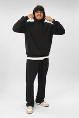 Melton Wideleg Pant - Black