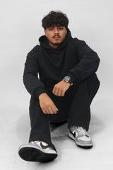 Melton Wideleg Pant - Black