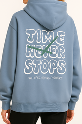 Unisex BOXY Fit hoodie-Time-Blue
