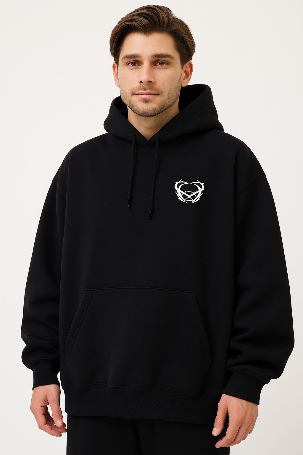 Unisex Oversized Bear Hoodie - Black