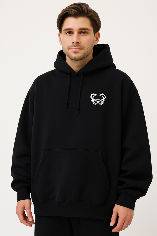 Unisex Oversized Bear Hoodie - Black
