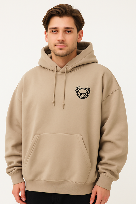 Unisex Oversized Bear Hoodie - Beige