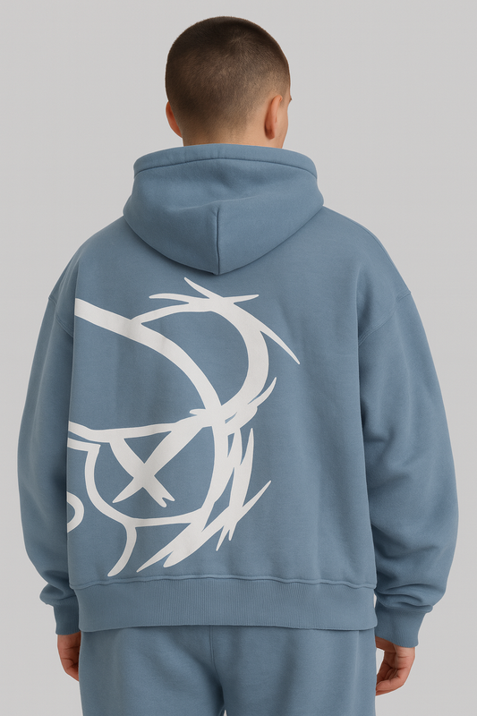 Unisex Oversized Bear Hoodie - Blue