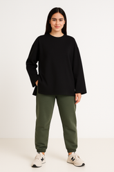 LONG SLEEVE OVERSIZED T-SHIRT Black