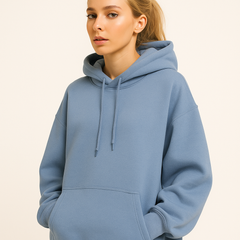Unisex BOXY Fit hoodie-Time-Blue