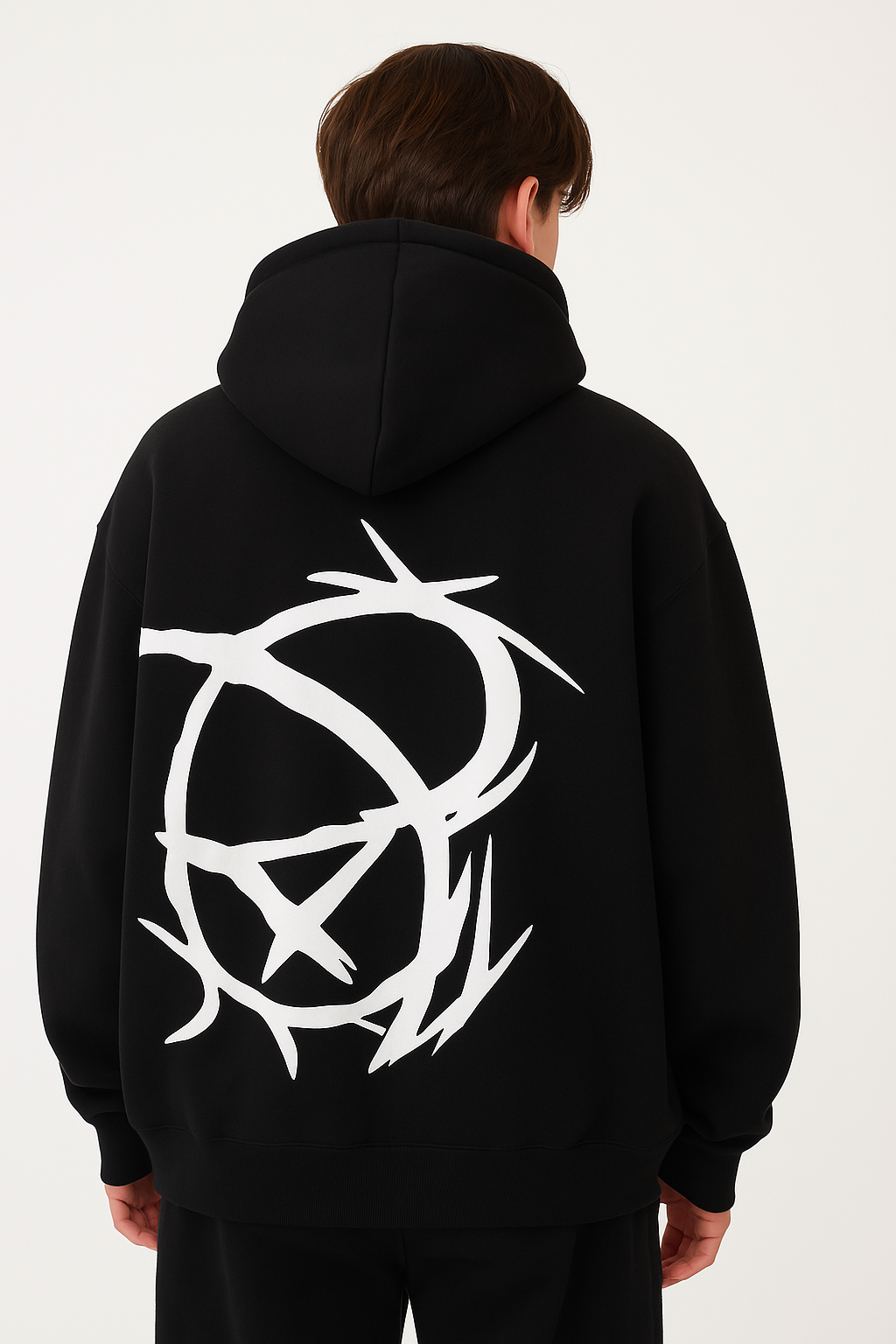 Unisex Oversized Bear Hoodie - Black