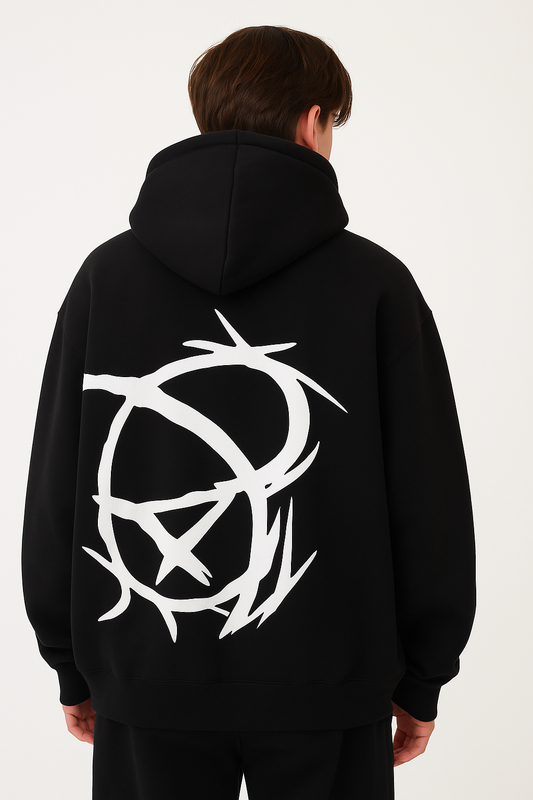 Unisex Oversized Bear Hoodie - Black