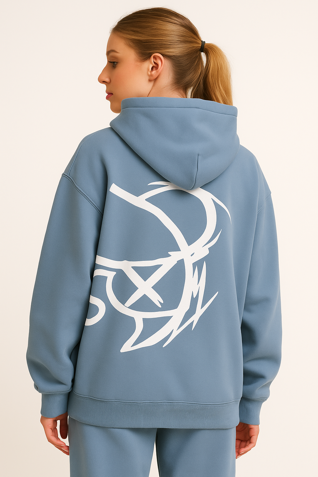 Unisex Oversized Bear Hoodie - Blue