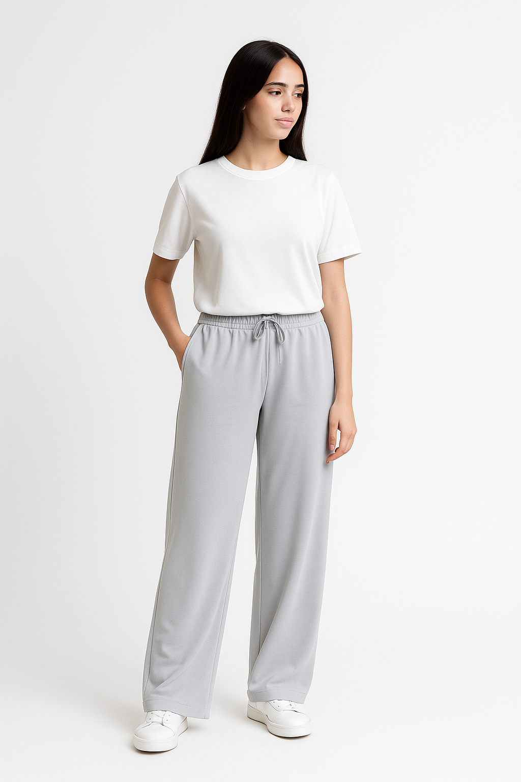 Soft Touch wide-leg Trouser Grey