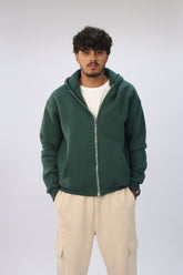 Zipper hoodie Unisex Oversized fit- Green