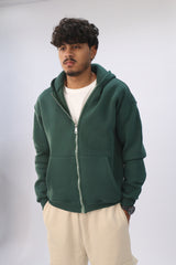 Zipper hoodie Unisex Oversized fit- Green