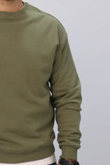 Round Sweatshirt-Olive