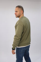 Round Sweatshirt-Olive