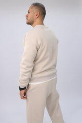 Round Sweatshirt- Beige
