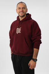 QUE Boxy Fit oversized hoodie- Burgundy