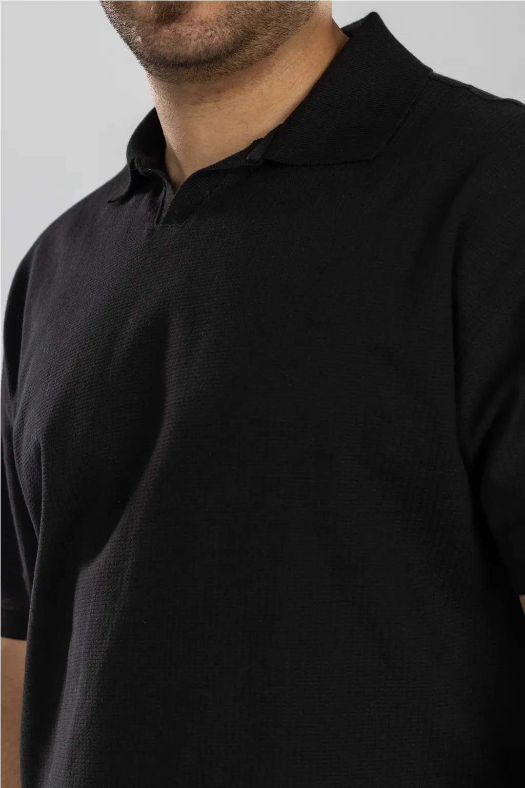 Jacquard V-Neck Polo