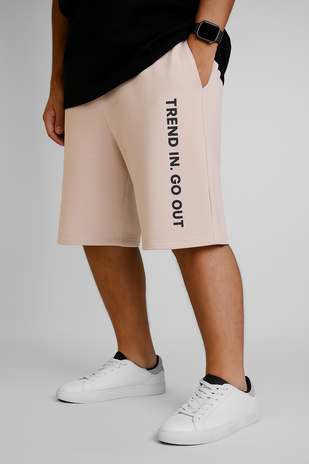 Trend in go out printed short Beige