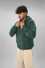 Zipper hoodie Unisex Oversized fit- Green