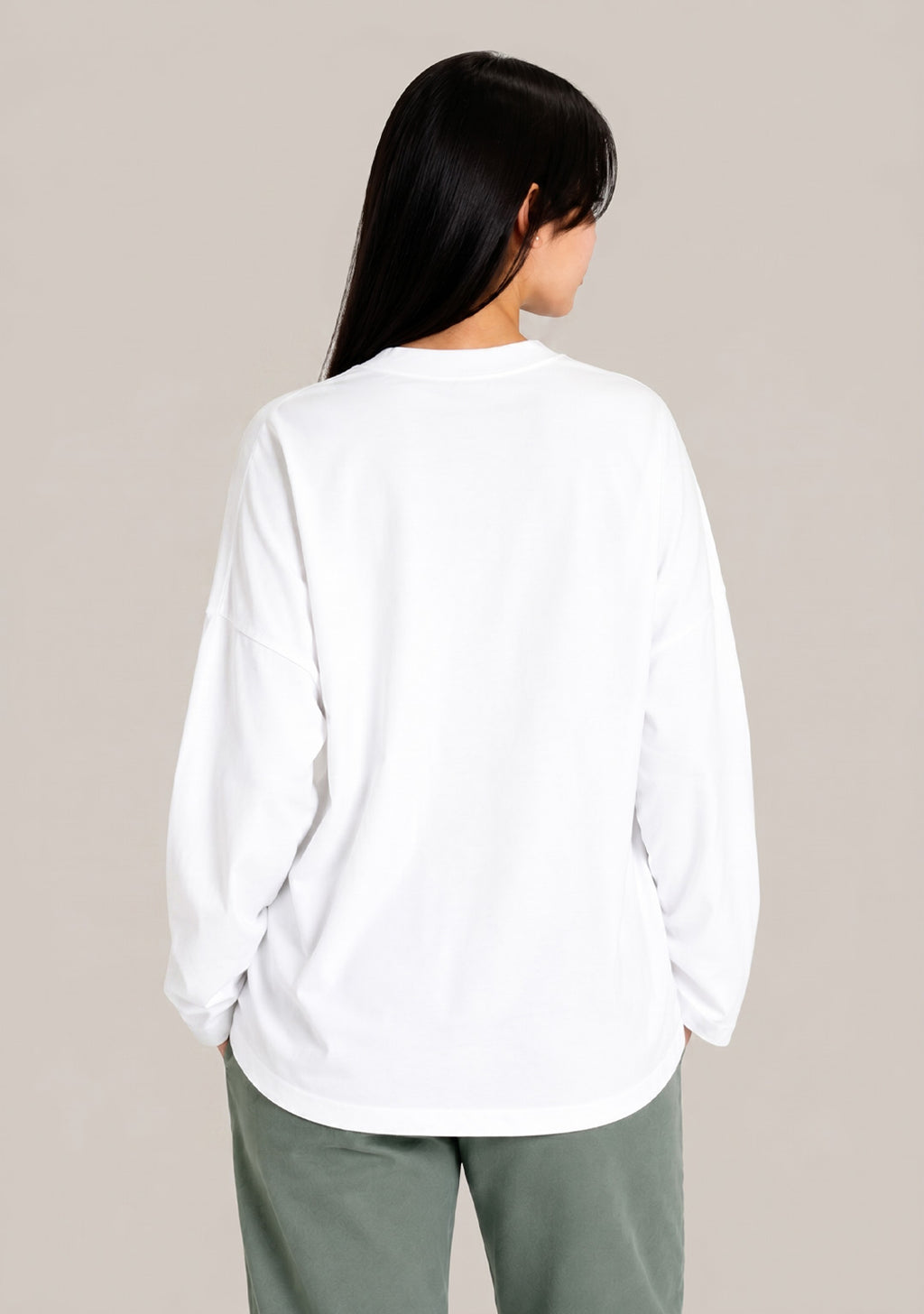 LONG SLEEVE OVERSIZED T-SHIRT -OFF WHITE