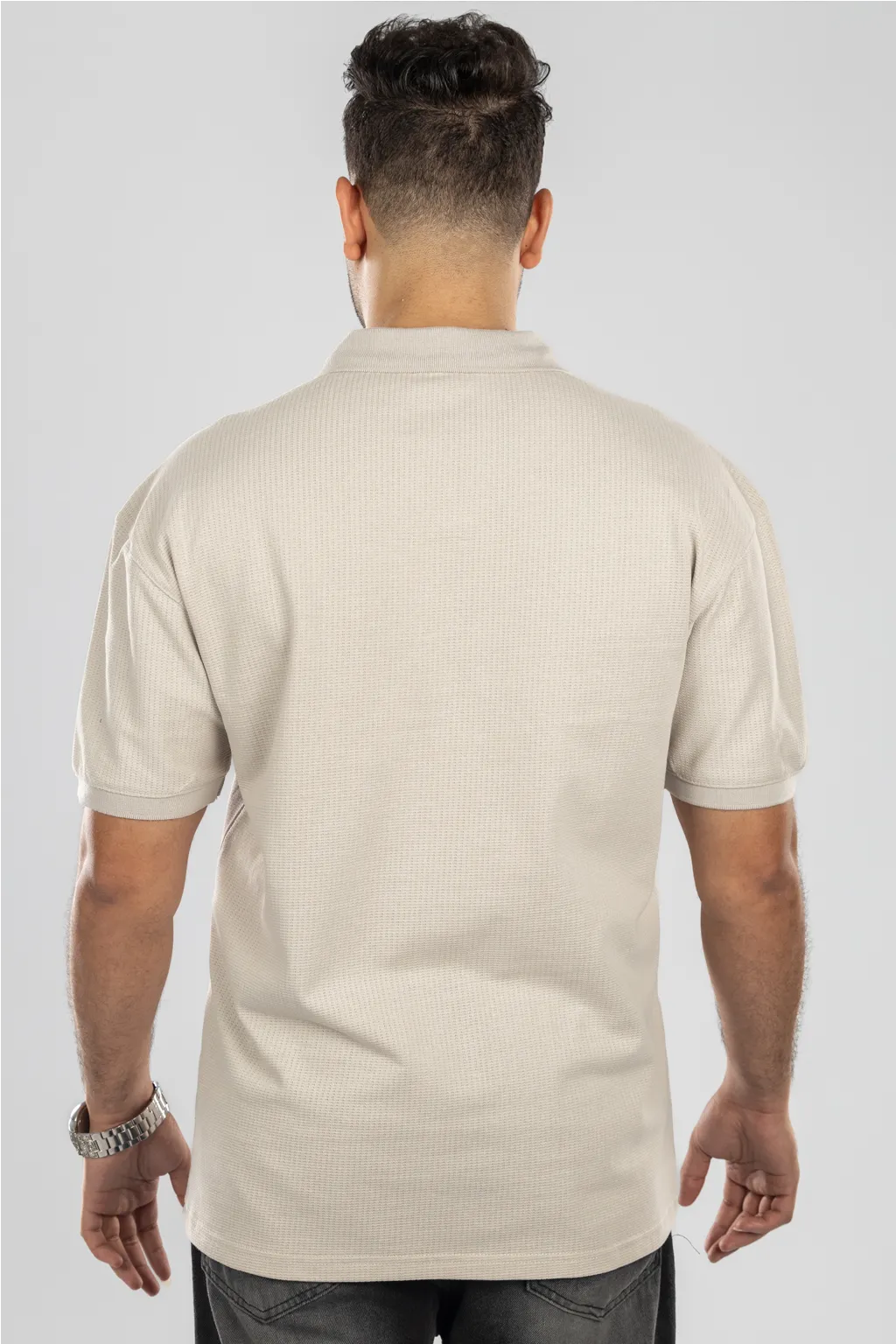 Jacquard V-Neck Polo