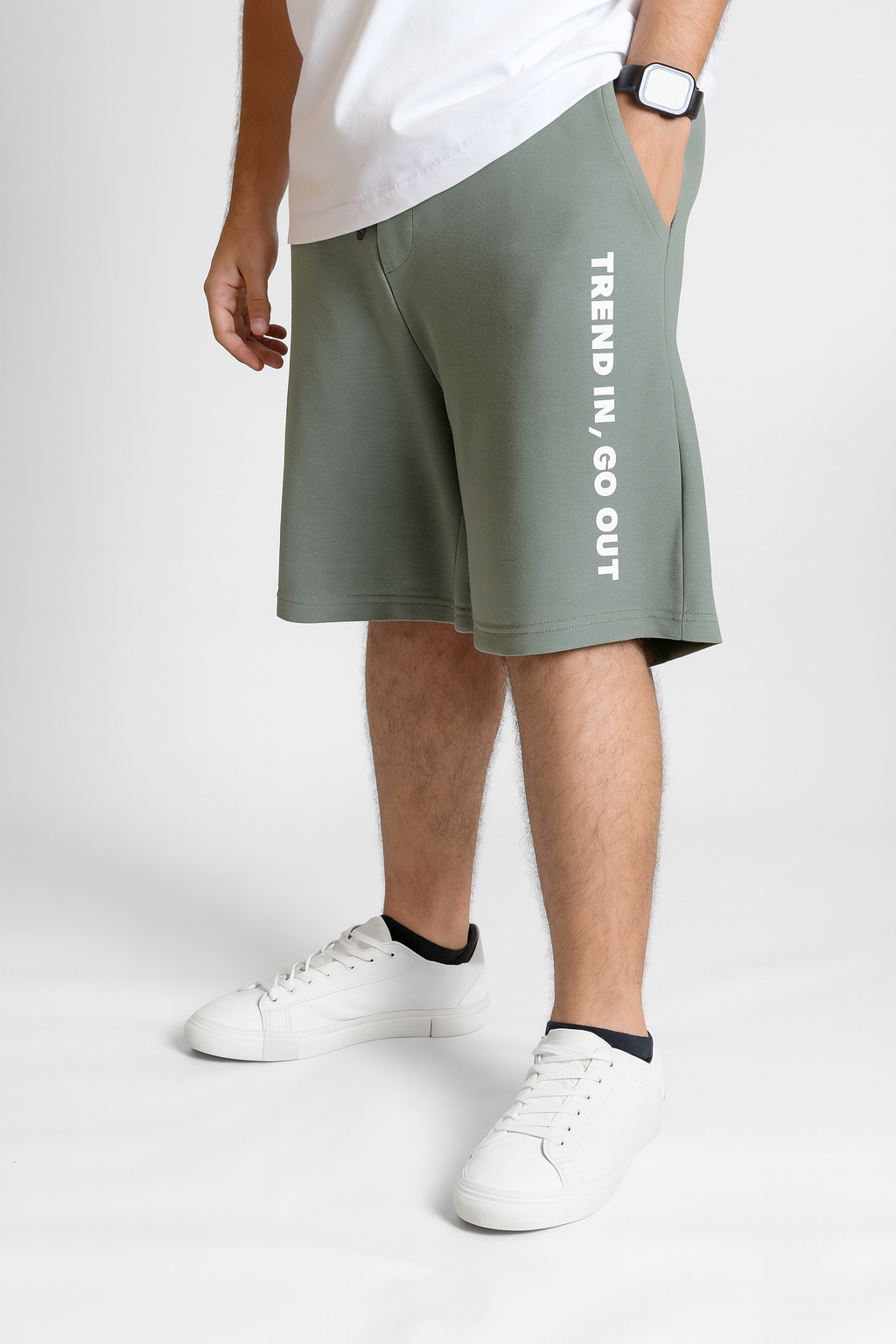 Trend in go out printed short Olive