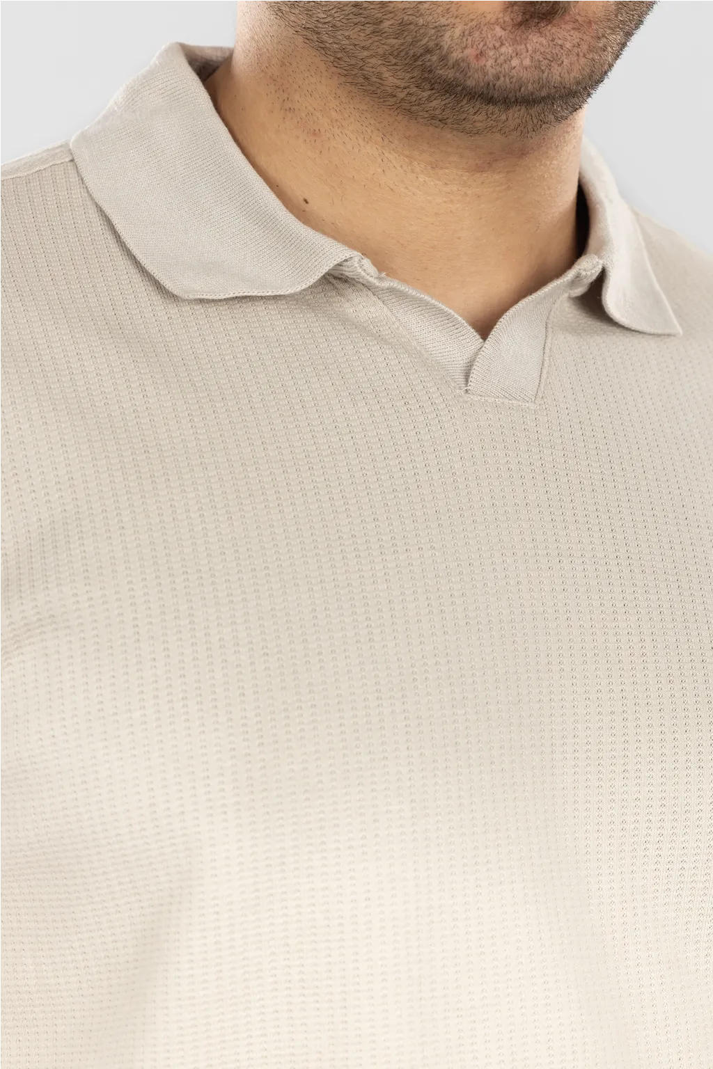 Jacquard V-Neck Polo