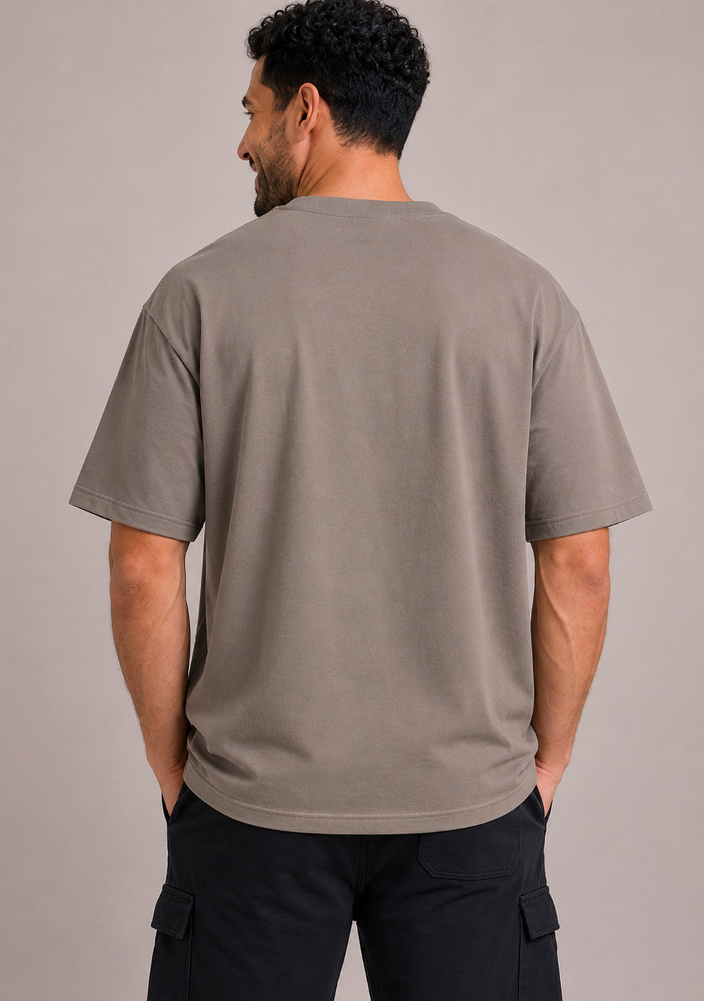 BASIC HEAVYWEIGHT T-SHIRT- MED  GREYISH