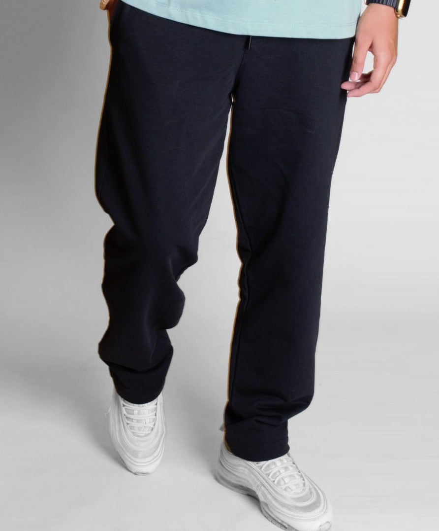Diagonal Straight Leg Pant - Black