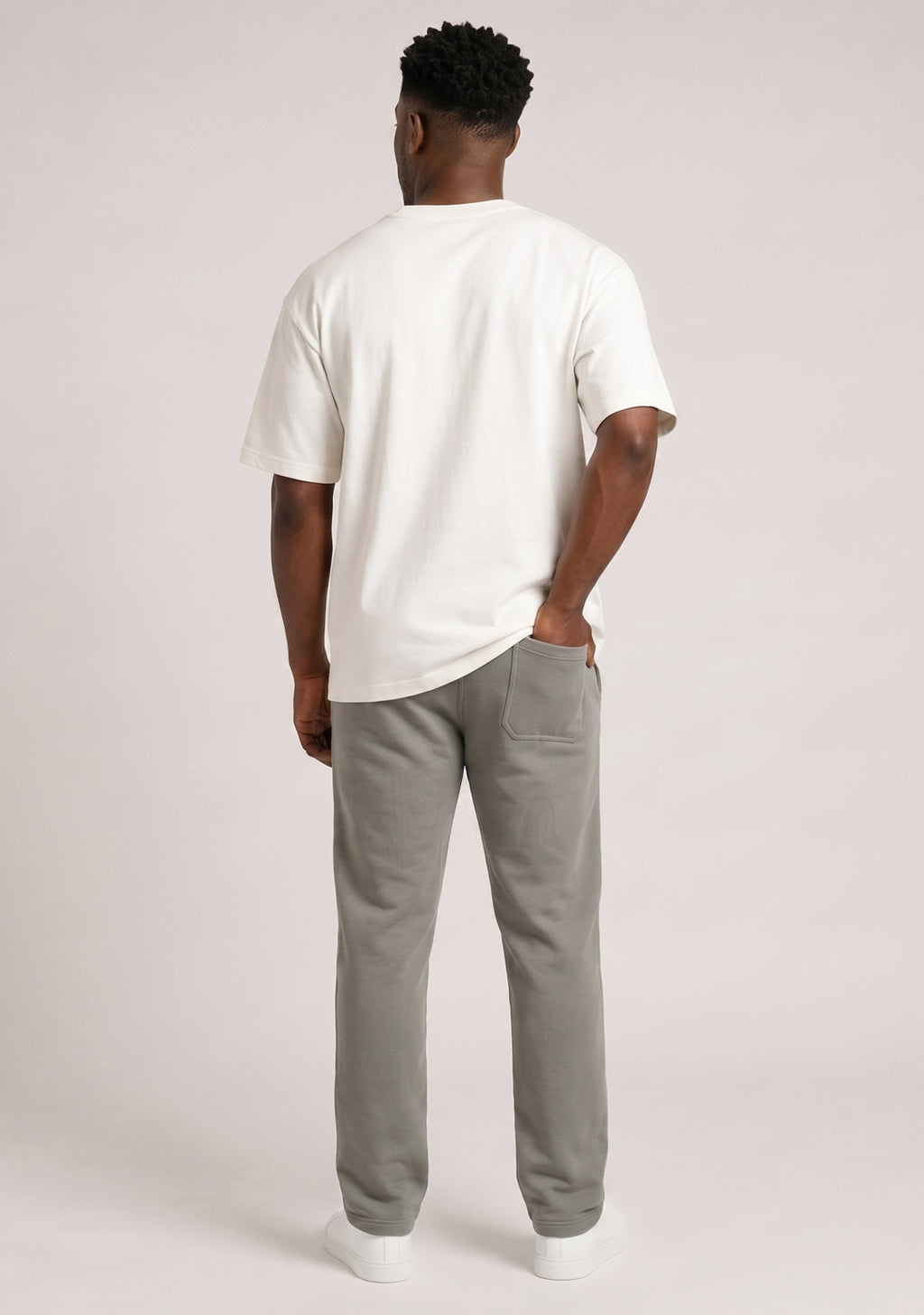 Diagonal Straight Leg Pant -Med Grey