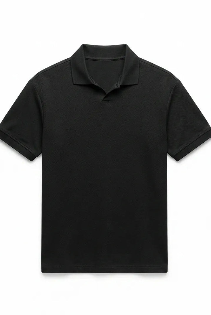 Polo Shirt - Jacquard V-Neck