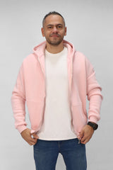 Zipper hoodie Unisex Oversized fit-Light Pink