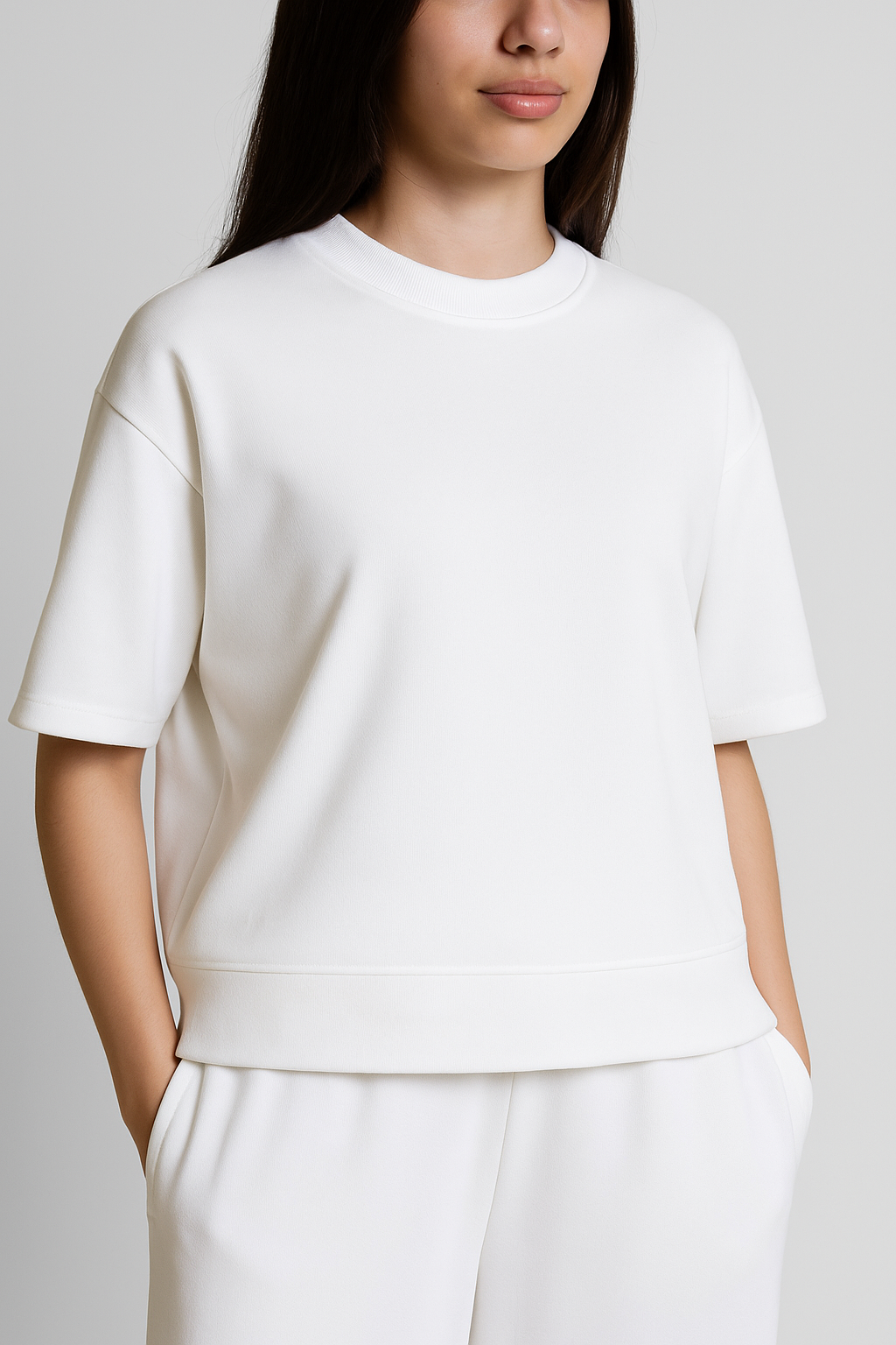 Soft Touch Short Sleeve Set- OffWhite
