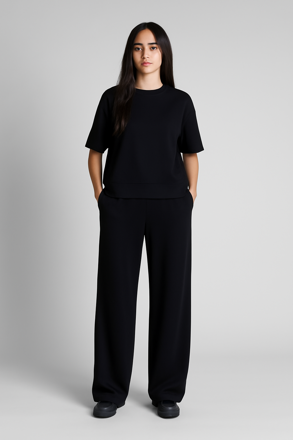 Soft Touch Short Sleeve Set - Black