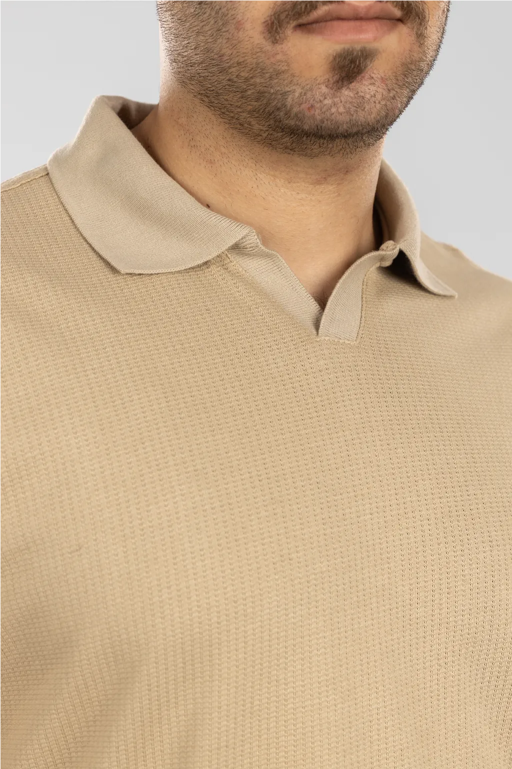 Jacquard V-Neck Polo