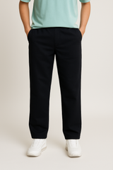 Diagonal Straight Leg Pant Black