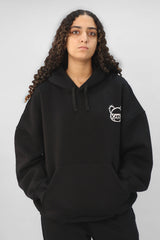 Unisex BOXY Fit Bear Hoodie - Black